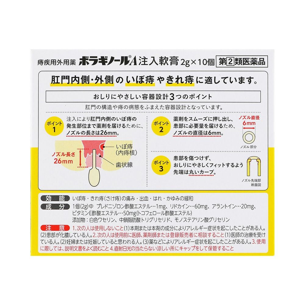 ボラギノールA注入軟膏 2gx10個 天藤製薬 【指定第2類医薬品】